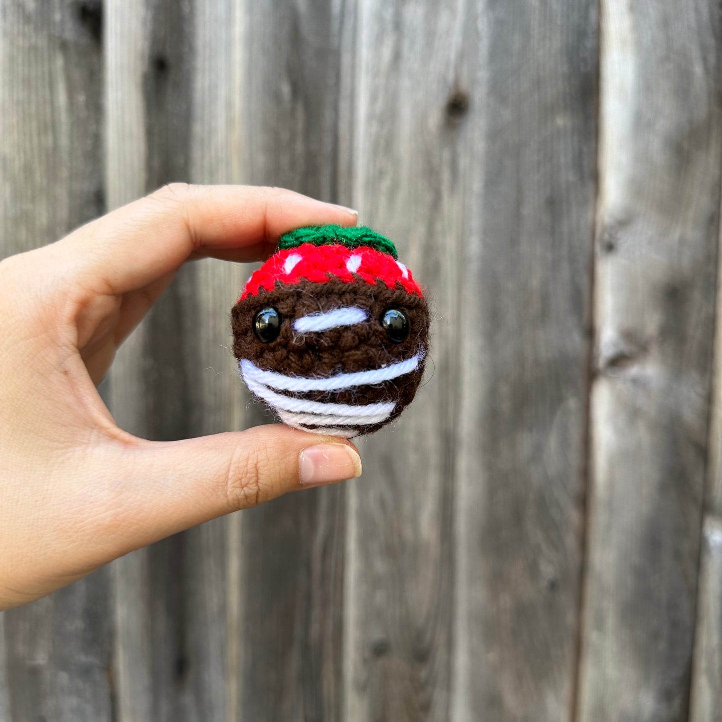 chocolate-covered strawberry keychain