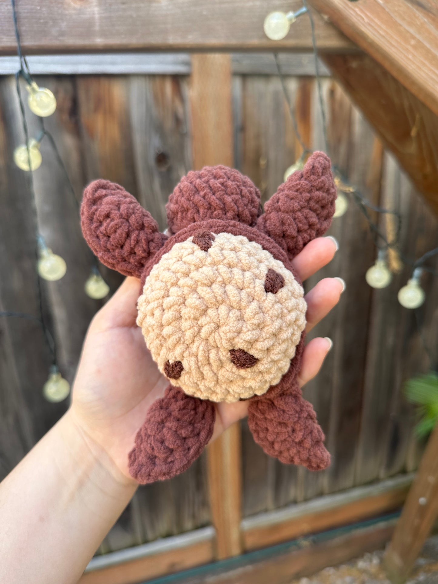 crochet chocolate chip cookie turtle
