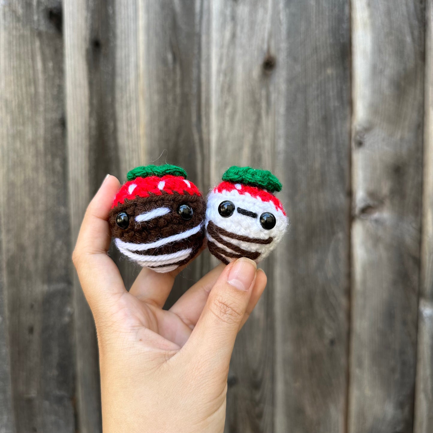 chocolate-covered strawberry keychain