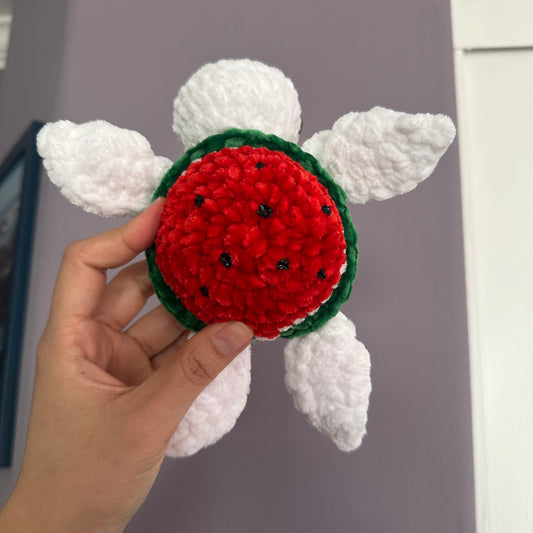 crochet watermelon turtle