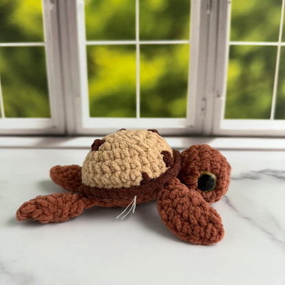 crochet chocolate chip cookie turtle