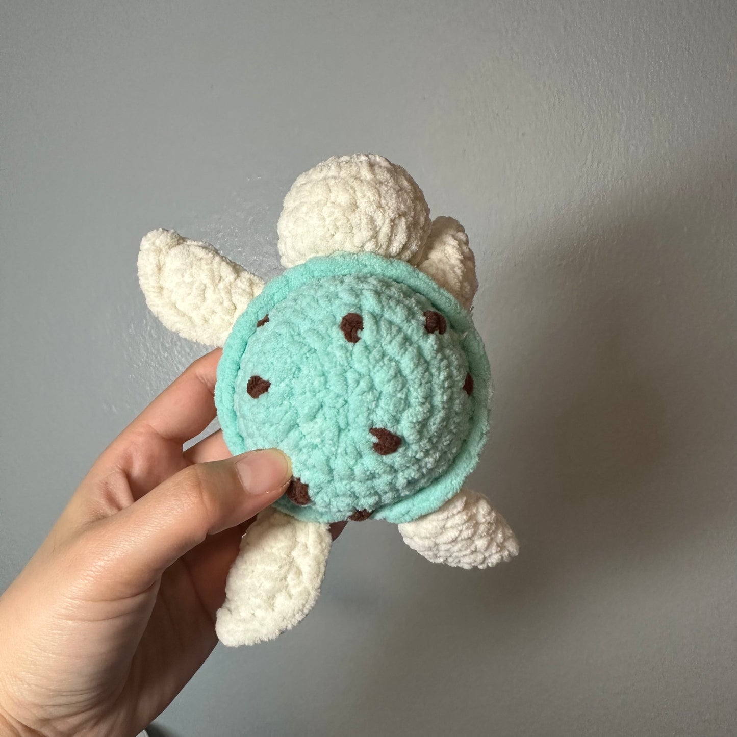 crochet mint chocolate chip turtle