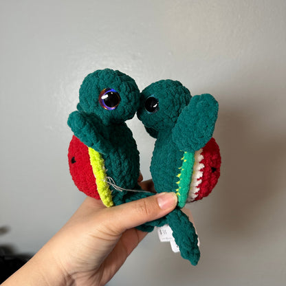crochet watermelon turtle